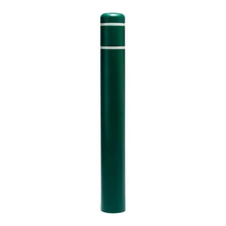 Post Guard Post Guard  Bollard Cover, 7"Dia. X 60"H, Green W/White Tape CL1386M